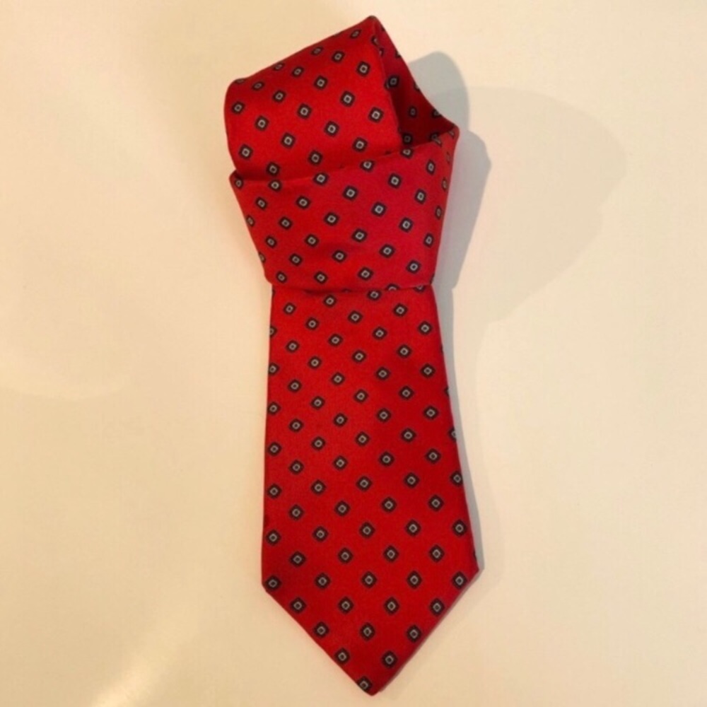 Yves Saint Laurent red 100% silk tie
